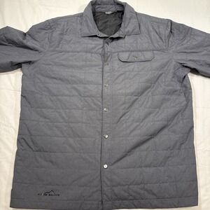 JACKET SHIRT SHACKET Eddie Bauer  Mens XL Quilted  Insulated METAL SNAPS
